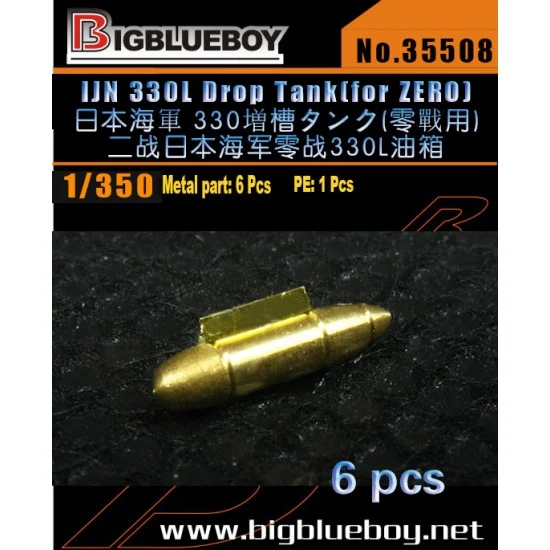 Big Blue Boy 35508 1/350 IJN Zero 330L Drop Tank for Zero (6pcs) - Model Ships & Boats
