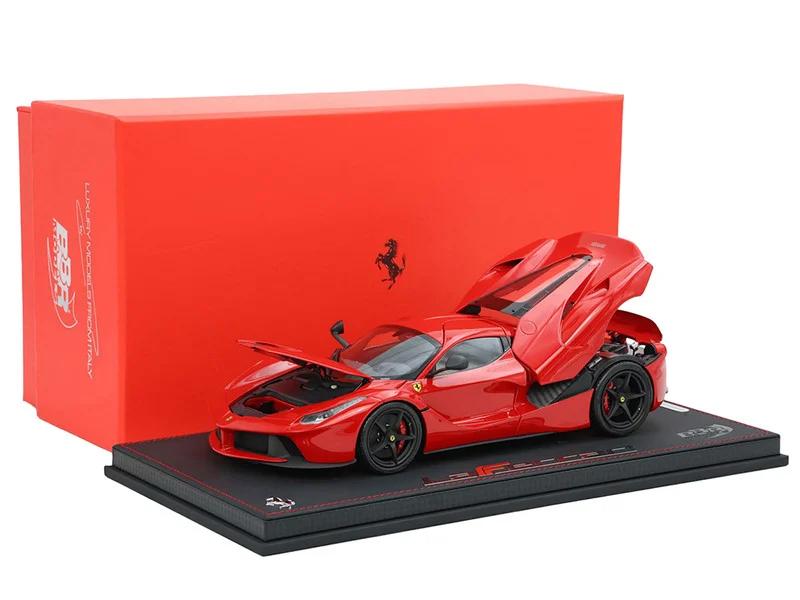 Ferrari LaFerrari Rosso Corsa Red with Black Wheels With Display Case Limited Edition to 120 pieces Worldwide 1/18 Model Car by BBR - Ferrari Models