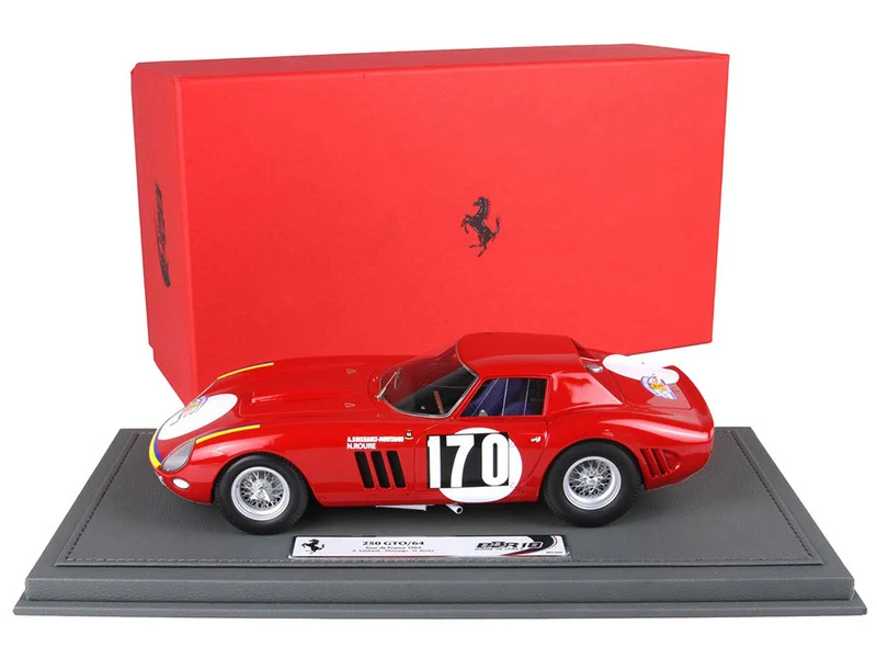 Ferrari 250 GTO #170 Annie Soisbault de Montaigu - Nicole Roure "Tour de France Automobile" (1964) with DISPLAY CASE Limited Edition to 200 pieces Worldwide 1/18 Model Car by BBR