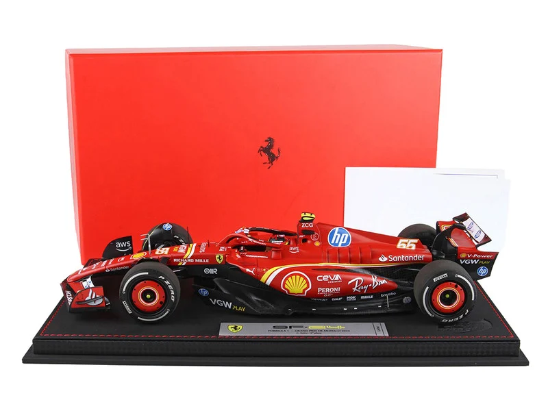 Ferrari SF-24 #55 Carlos Sainz 3rd Place Formula One F1 "Monaco GP" (2024) Limited Edition to 50 pieces Worldwide 1/18 Diecast Model Car by BBR
