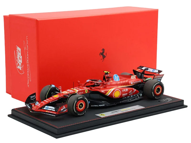 Ferrari SF-24 #55 Carlos Sainz Jr. 2nd Place Formula One F1 "United States GP" (2024) Limited Edition to 20 pieces Worldwide 1/18 Diecast Model Car by BBR