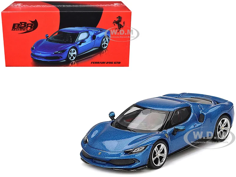 Ferrari 296 GTB Blue Corsa 1/64 Diecast Model Car by BBR - Ferrari Models