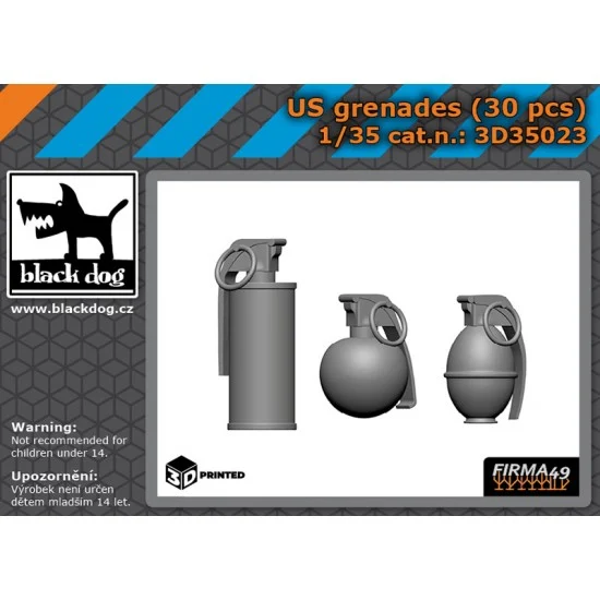 Black Dog 3D35023 1/35 US Grenades (30pcs) - Model Figures