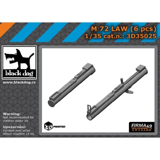 Black Dog 3D35025 1/35 M72 LAW (6pcs) - Model Figures