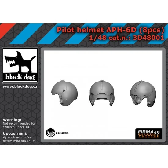 Black Dog 3D48001 1/48 APH-6D Pilot Helmet (8pcs)