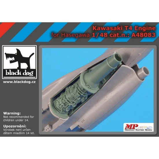 Black Dog A48083 1/48 Kawasaki T-4 Engine for Hasegawa kits