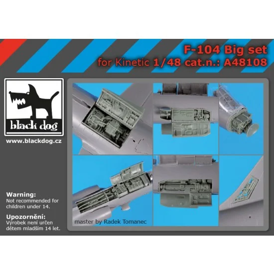 Black Dog A48108 1/48 Lockheed F-104 Starfighter Super Detail Set for Kinetic kits
