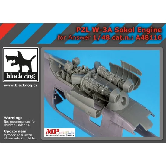 Black Dog A48116 1/48 PZL W-3A Sokol Engine for Answer kits