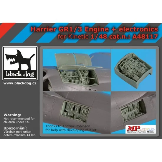 Black Dog A48117 1/48 Harrier Gr 1/3 Engine & Electronics Set for Kinetic kits - Model Planes