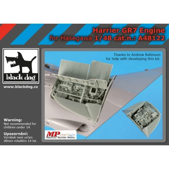 Black Dog A48122 1/48 Harrier Gr 7 Engine Detail Set for Hasegawa kits - Model Planes