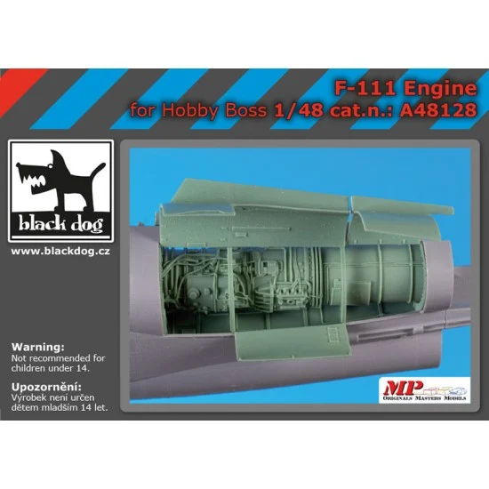 Black Dog A48128 1/48 General Dynamics F-111 Aardvark Engine for Hobby Boss kits