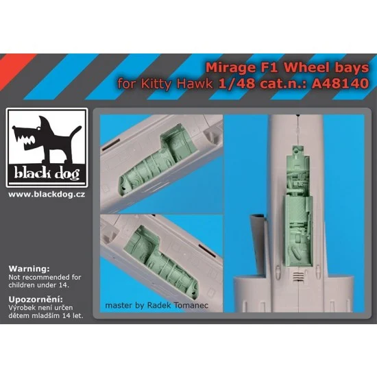 Black Dog A48140 1/48 Dassault Mirage F1 Wheel Bays for KittyHawk kits - Model Planes