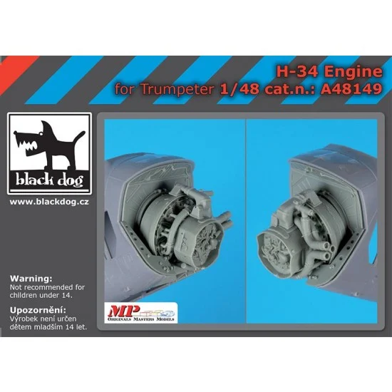 Black Dog A48149 1/48 Sikorsky H-34 Engine for Trumpeter kits