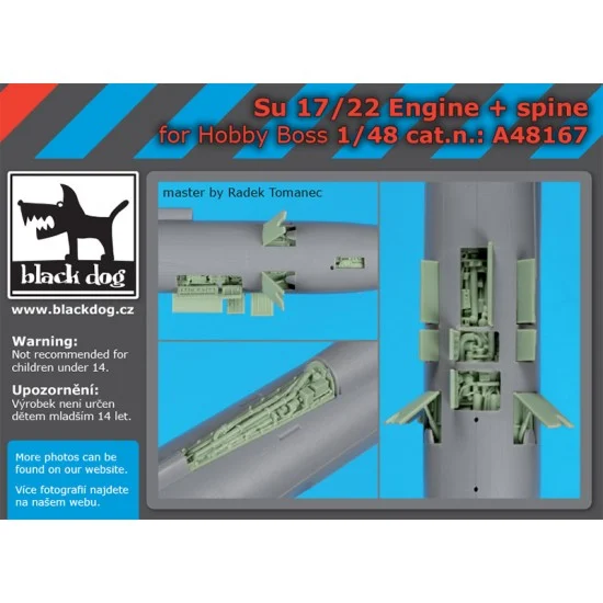 Black Dog A48167 1/48 Sukhoi SU-17/22 Engine & Spine for HobbyBoss kits