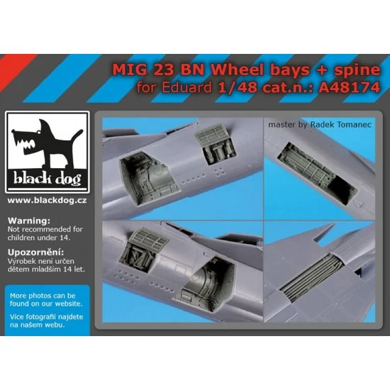 Black Dog A48174 1/48 Mikoyan-Gurevich MiG-23 BN Wheel Bays & Spine for Eduard kits