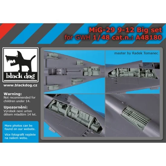 Black Dog A48180 1/48 Mikoyan MiG-29 9-12 Super Detail Set for Great Wall Hobby