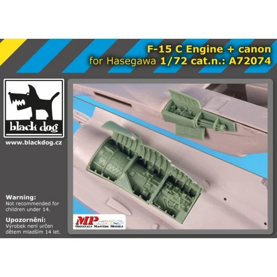 Black Dog A72074 1/72 McDonnell Douglas F-15 C Eagle Engine & Canon for Hasegawa kits