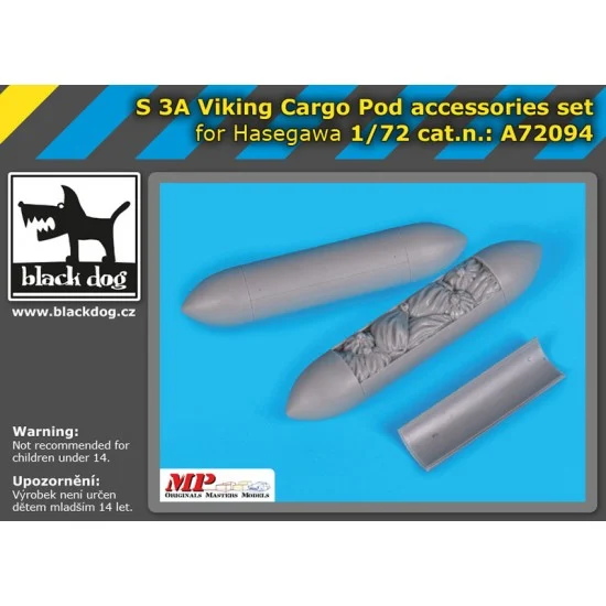 Black Dog A72094 1/72 Lockheed S-3 A Viking Cargo Pod Accessories Set for Hasegawa kits