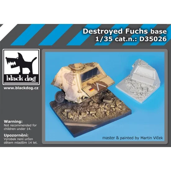 Black Dog D35026 1/35 Destroyed TPz (Transportpanzer) Fuchs Armored Personnel Carrier Diorama Base - Scenics & Diorama