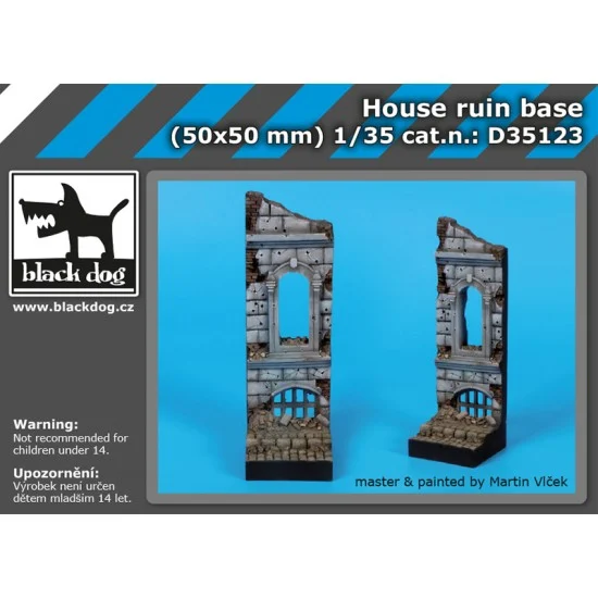 Black Dog D35123 1/35 House Ruin Base (50mm x 50mm) - Scenics & Diorama
