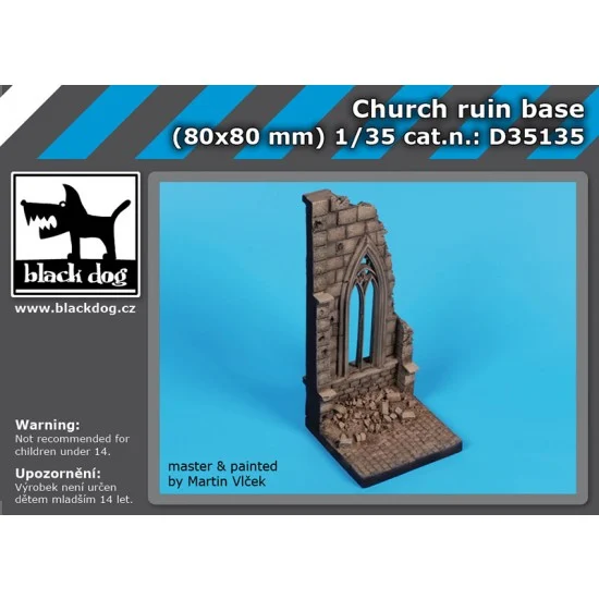 Black Dog D35135 1/35 Church Ruin Base (80x80 mm) - Scenics & Diorama