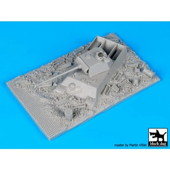 Black Dog D72019 1/72 Destroyed Panther Base (Size: 145x90mm) - Scenics & Diorama
