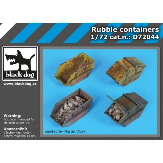 Black Dog D72044 1/72 Rubble Containers - Scenics & Diorama
