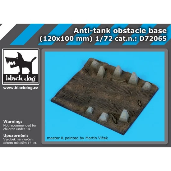 Black Dog D72065 1/72 Anti-tank Obstacle Base (120mm x 100mm)