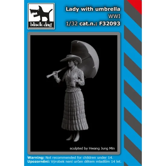 Black Dog F32093 1/32 WWI Lady with Umbrella - Model Figures