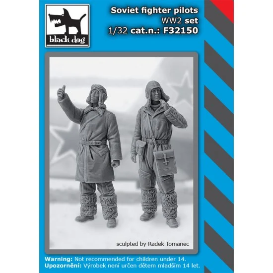 Black Dog F32150 1/32 WWII Soviet Fighter Pilots set (2 figures) - Model Figures