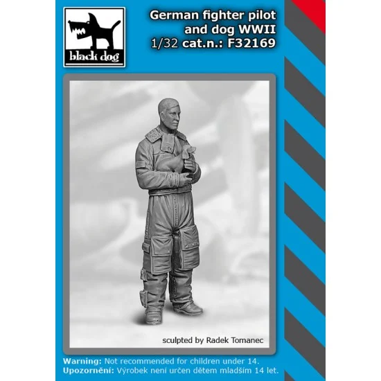 Black Dog F32169 1/32 WWII German Fighter Pilot and Dog - Model Figures