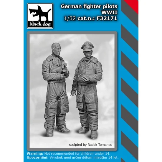 Black Dog F32171 1/32 WWII German Fighter Pilots - Model Figures