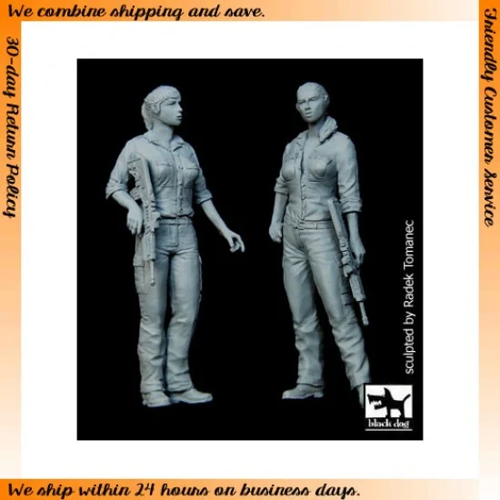 Black Dog F35091 1/35 Israeli Woman Soldier Set (2 resin figures) - Model Figures