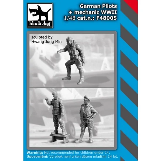 Black Dog F48005 1/48 WWII German Pilots and Mechanic - Model Figures