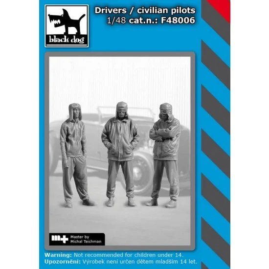Black Dog F48006 1/48 Drivers / Civilian Pilots (3 figures) - Model Figures