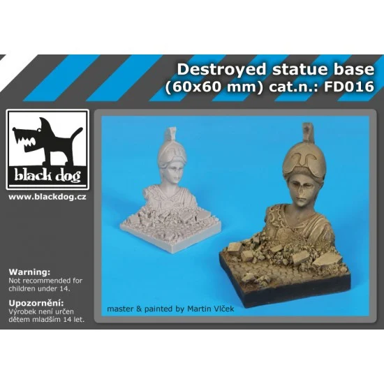 Black Dog FD016 Destroyed Statue Base (60 x 60mm) - Scenics & Diorama