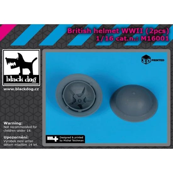 Black Dog M16001 1/16 WWII British Helmet (2pcs) - Model Figures