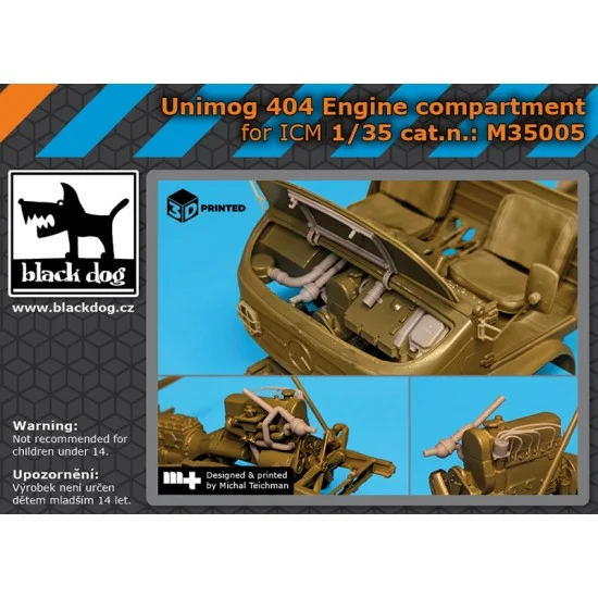 Black Dog M35005 1/35 Unimog 404 Engine Compartment for ICM kits - Military Vehicles & Tanks