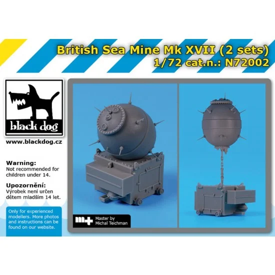 Black Dog N72002 1/72 British Sea Mine Mk XVII (2pcs) - Model Ships & Boats
