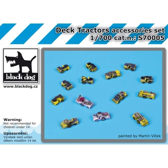 Black Dog S70005 1/700 Carrier Deck Tractors Accessories set (14 Tractors) - Scenics & Diorama