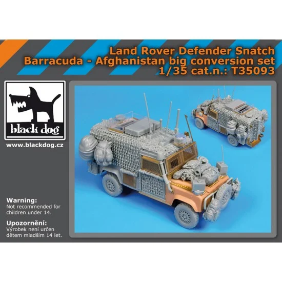 Black Dog T35093 1/35 Land Rover Defender Snatch Barracuda Afghanistan Big Conversion set for HobbyBoss kit - Military Vehicles & Tanks