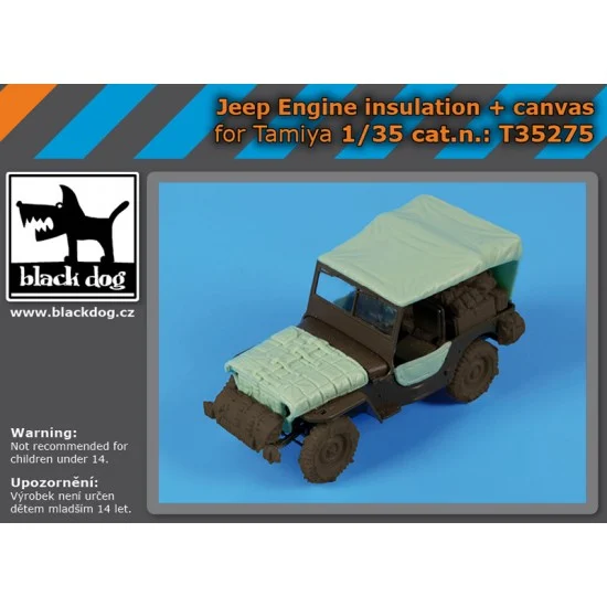 Black Dog T35275 1/35 Jeep Engine Insulationt and Canvas for Tamiya kits - Military Vehicles & Tanks