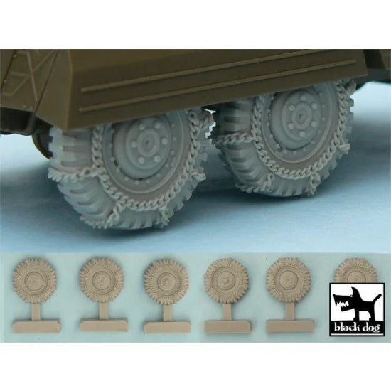 Black Dog T48042 1/48 M8/M20 Snowchained Wheels Set for Tamiya kits - Military Vehicles & Tanks