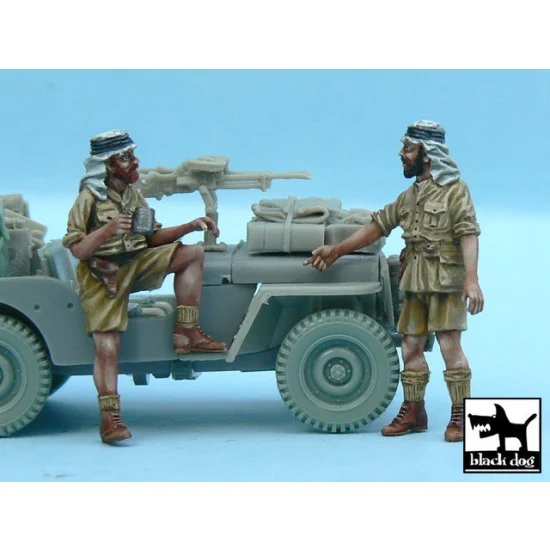 Black Dog T48056 1/48 British SAS Jeep Crew Afrika (2 Figures) for Tamiya kits - Model Figures