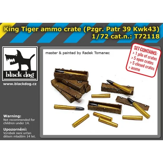 Black Dog T72118 1/72 King Tiger Ammo Crate - Military Vehicles & Tanks