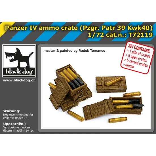 Black Dog T72119 1/72 Panzer IV Ammo Crate - Military Vehicles & Tanks