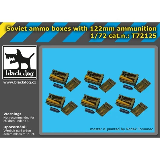 Black Dog T72125 1/72 Soviet Ammo Boxes w/122mm Ammunition - Scenics & Diorama