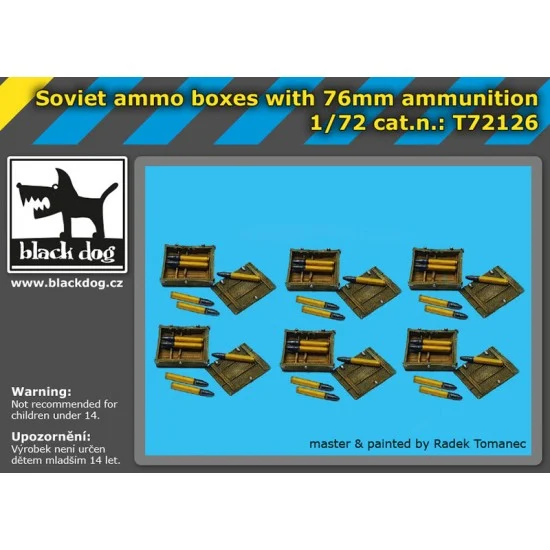 Black Dog T72126 1/72 Soviet Ammo Boxes w/76mm Ammunition - Scenics & Diorama