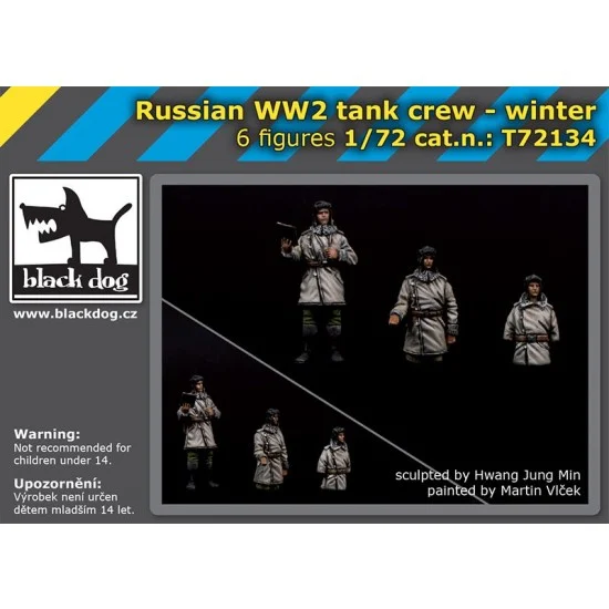 Black Dog T72134 1/72 WWII Russian Tank Crews #Winter (6 figures) - Model Figures