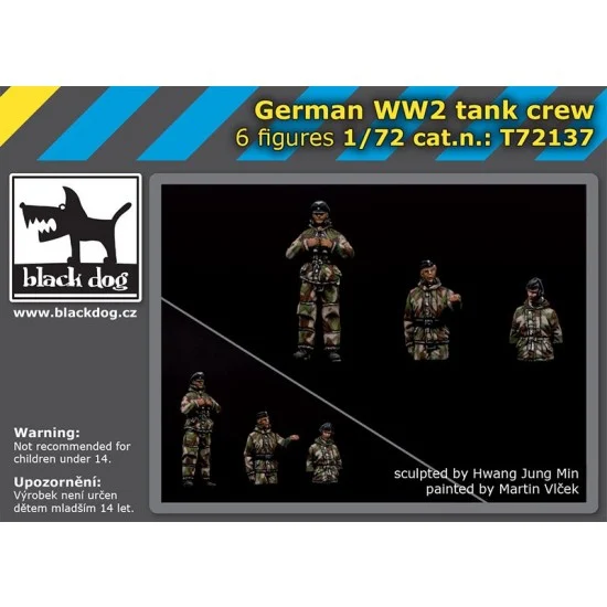 Black Dog T72137 1/72 WWII German Tank Crews (6 figures) - Model Figures